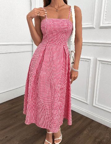 Rochie lunga SHEIN, alb/roz