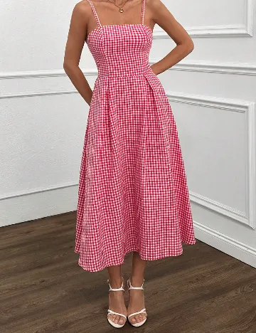 Rochie lunga SHEIN, alb/roz