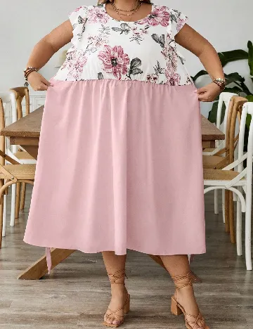 Rochie medie SHEIN CURVE, roz