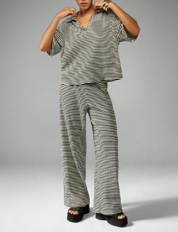 Compleu Missguided, ecru/negru