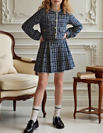 Compleu Shein Kids, negru/alb