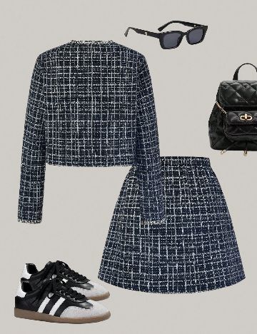 Compleu Shein Kids, negru/alb