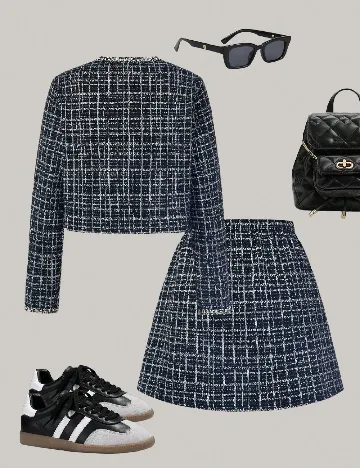 Compleu Shein Kids, negru/alb