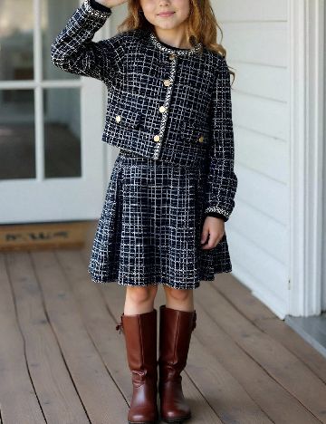 Compleu Shein Kids, negru/alb