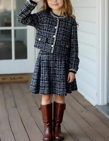 Compleu Shein Kids, negru/alb