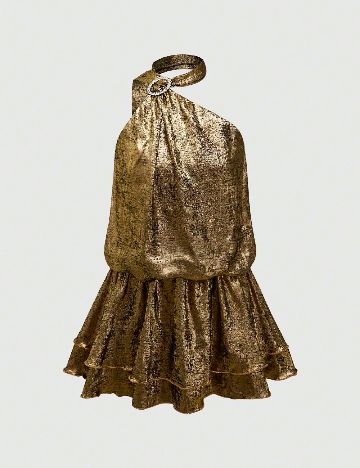 Rochie scurta Romwe, auriu