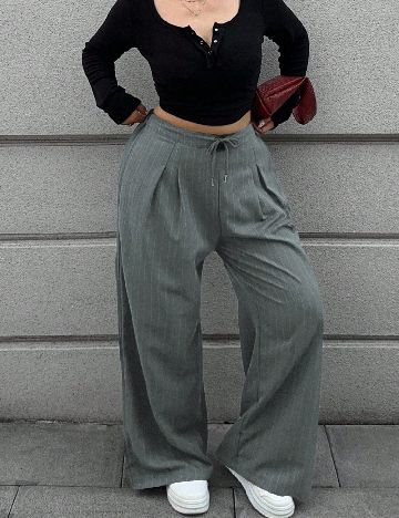 Pantaloni SHEIN CURVE, gri