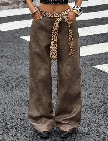 Pantaloni SHEIN, maro