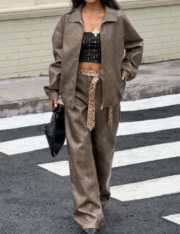 Pantaloni SHEIN, maro