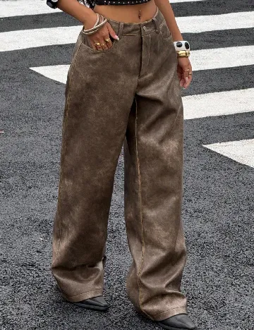 Pantaloni SHEIN, maro