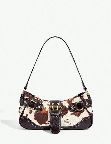 Geanta SHEIN, maro/alb