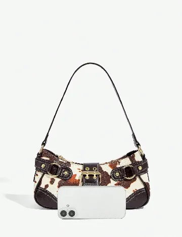 Geanta SHEIN, maro/alb