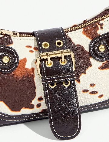 Geanta SHEIN, maro/alb