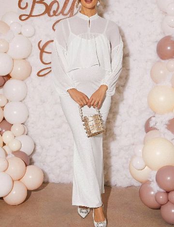 Set rochie si bluza SHEIN Maternity, alb