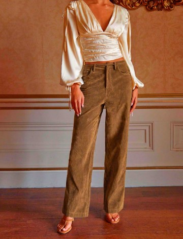 Pantaloni SHEIN, maro