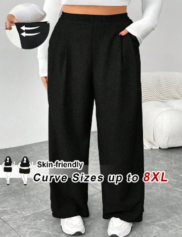 Pantaloni SHEIN CURVE, negru