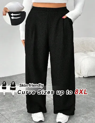 Pantaloni SHEIN CURVE, negru