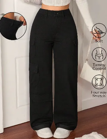 Pantaloni SHEIN CURVE, negru