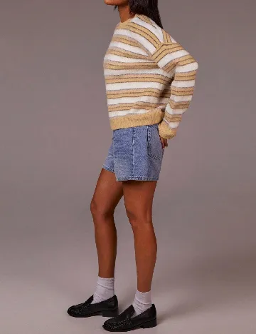 Pulover SHEIN, galben/alb