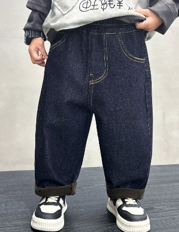 Pantaloni Shein Kids, bleumarin