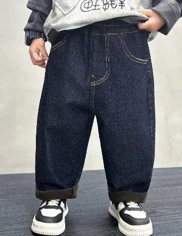 Pantaloni Shein Kids, bleumarin