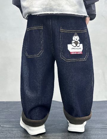 Pantaloni Shein Kids, bleumarin