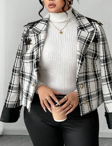 Jacheta SHEIN CURVE, alb