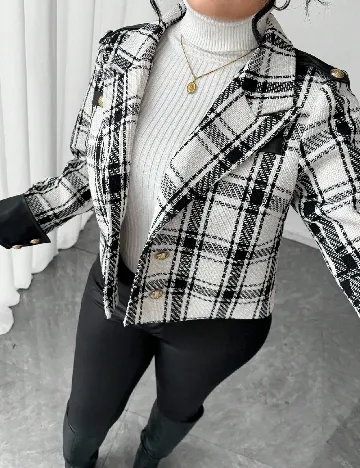 Jacheta SHEIN CURVE, alb