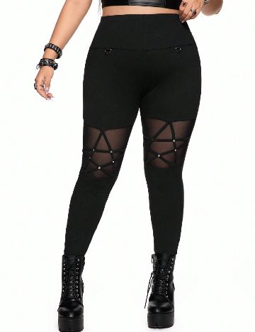 Pantaloni Romwe Plus Size, negru