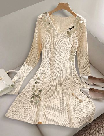 Rochie scurta SHEIN, crem