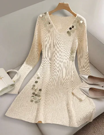 Rochie scurta SHEIN, crem