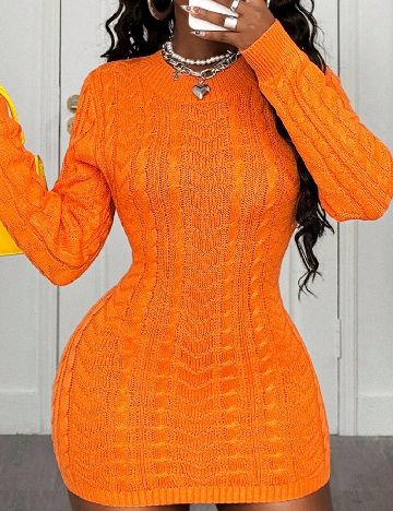 Rochie scurta SHEIN, portocaliu