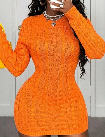 Rochie scurta SHEIN, portocaliu