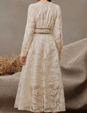 Rochie lunga Anewsta, crem