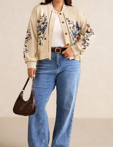 Cardigan SHEIN CURVE, crem