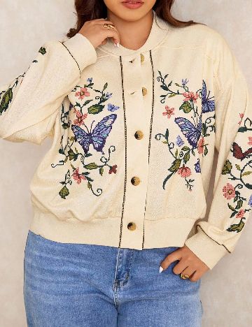 Cardigan SHEIN CURVE, crem