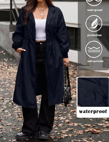 Geaca de ploaie SHEIN CURVE, bleumarin