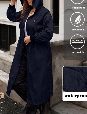 Geaca de ploaie SHEIN CURVE, bleumarin