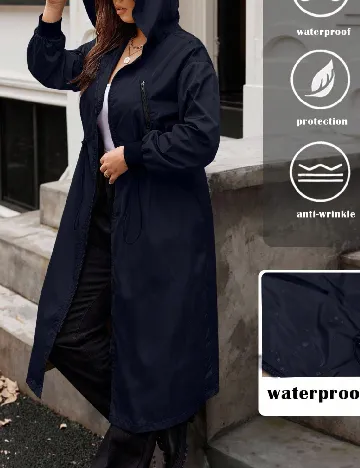 Geaca de ploaie SHEIN CURVE, bleumarin