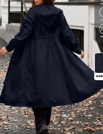 Geaca de ploaie SHEIN CURVE, bleumarin