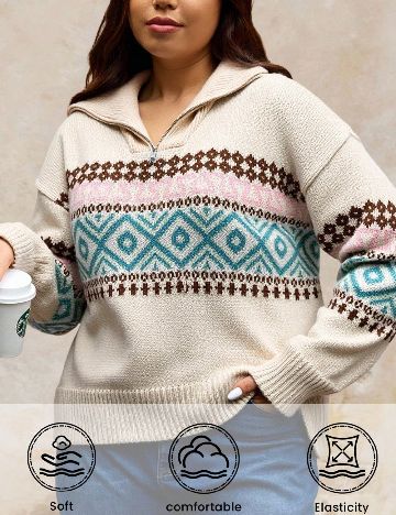 Pulover SHEIN CURVE, bej