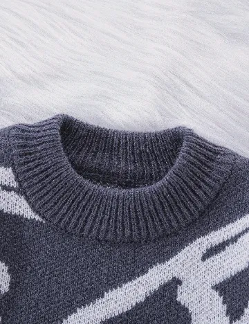 Pulover Shein Kids, gri petrol