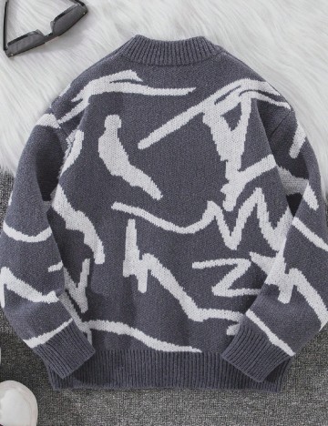 Pulover Shein Kids, gri petrol