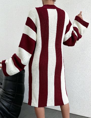 Rochie medie SHEIN, alb/rosu