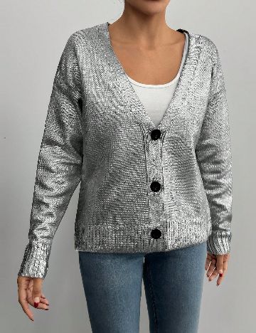 Cardigan SHEIN, argintiu