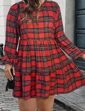 Rochie scurta SHEIN CURVE, rosu