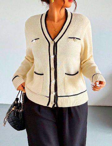Cardigan SHEIN CURVE, crem