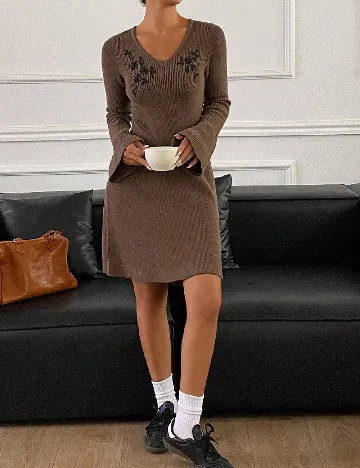 Rochie scurta Dazy, maro