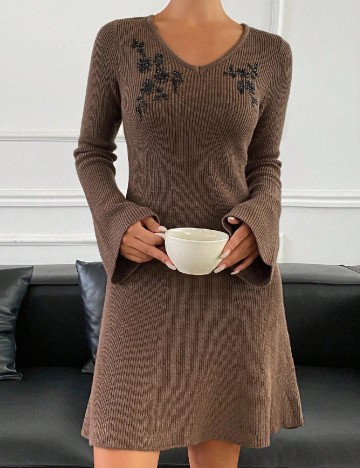 Rochie scurta Dazy, maro