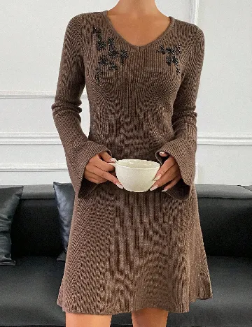 Rochie scurta Dazy, maro